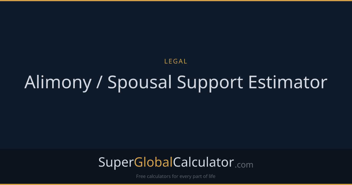 Alimony / Spousal Support Estimator