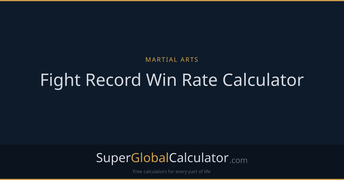 Fight Record Win Rate Calculator