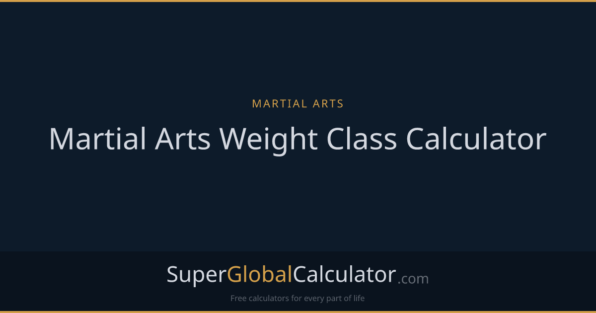 Martial Arts Weight Class Calculator