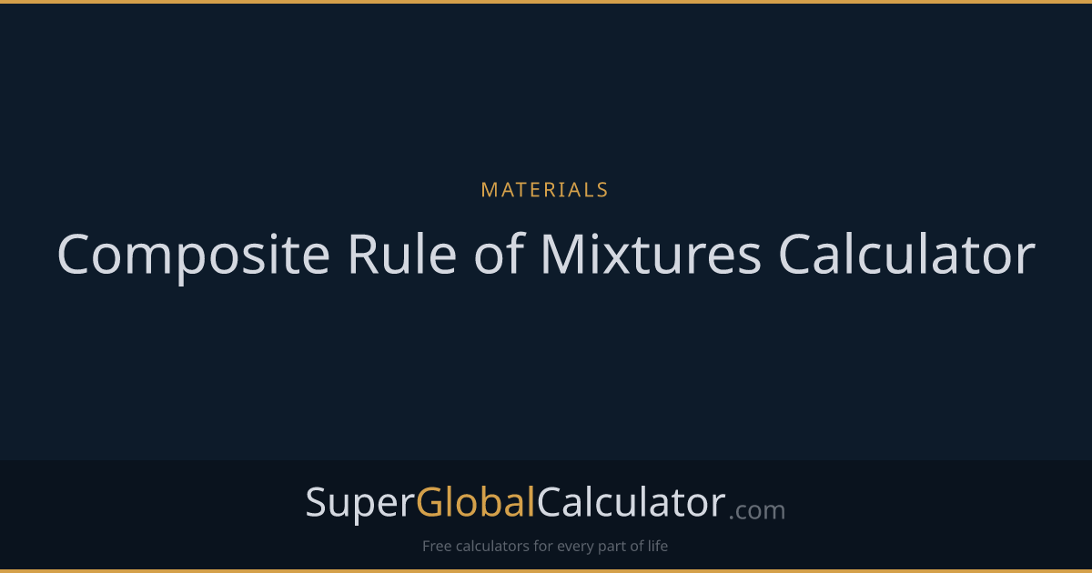 Composite Rule of Mixtures Calculator