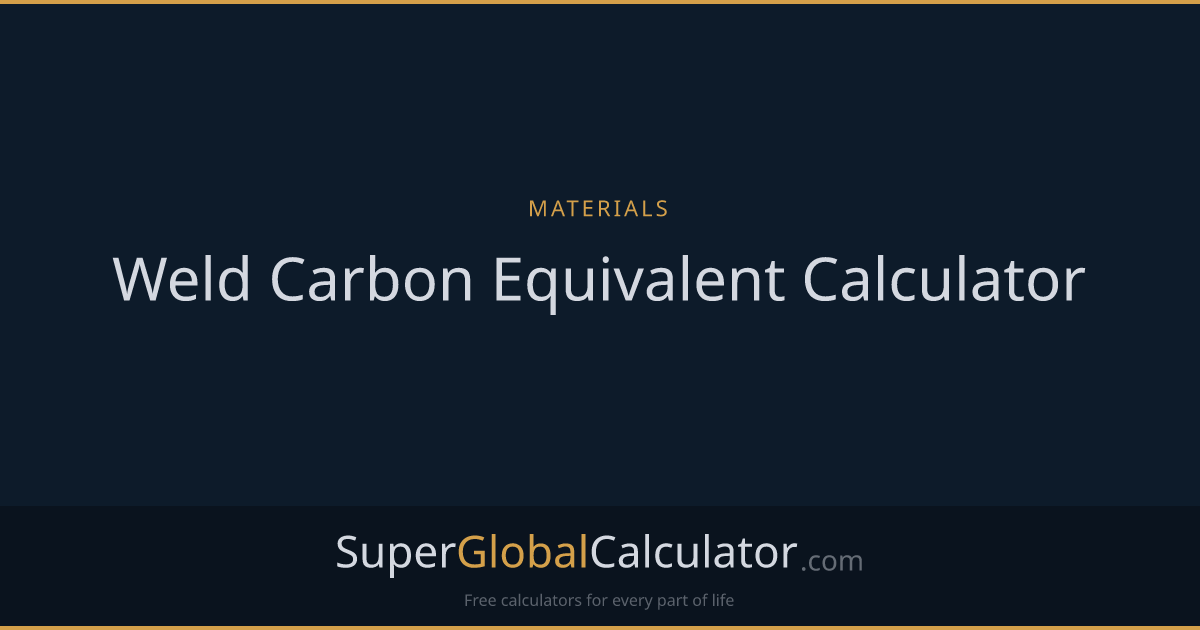 Weld Carbon Equivalent Calculator