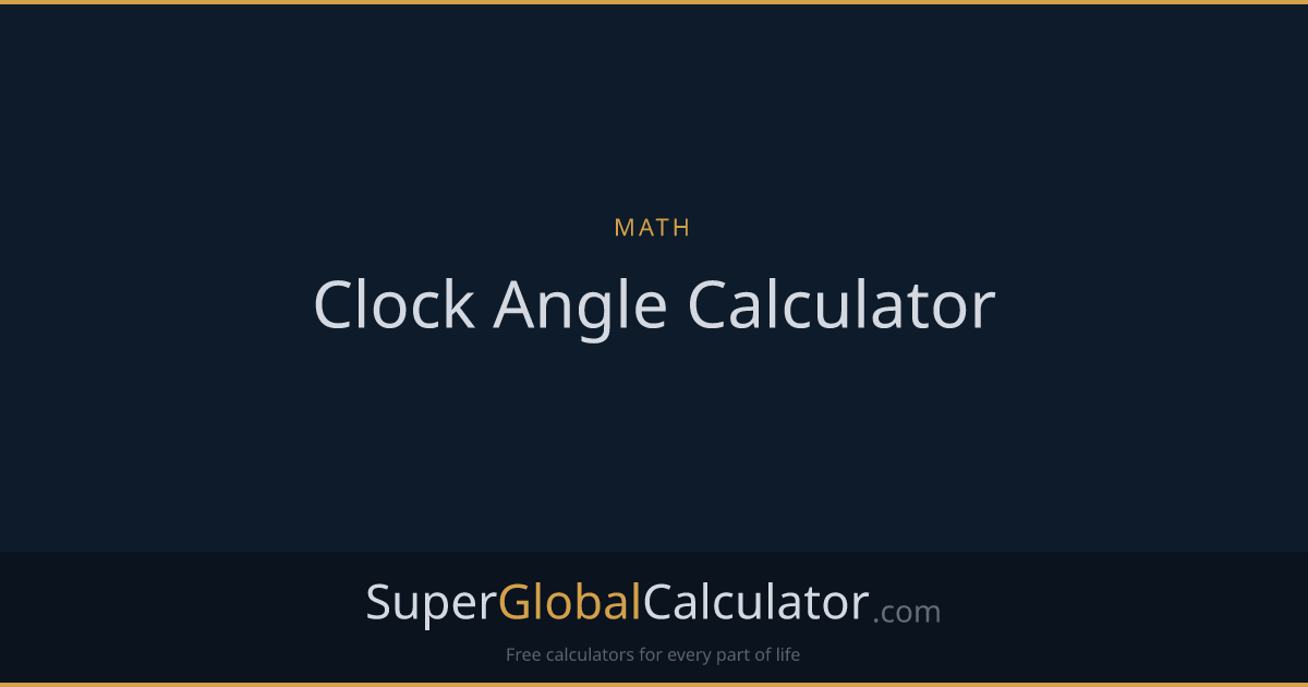Clock Angle Calculator