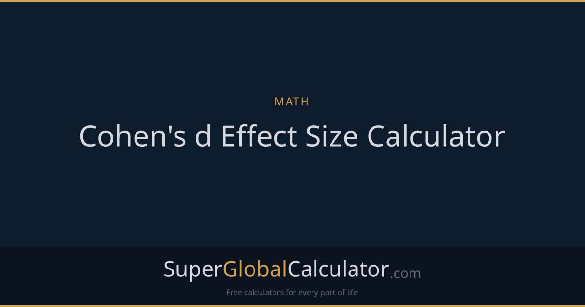 Cohen's d Effect Size Calculator