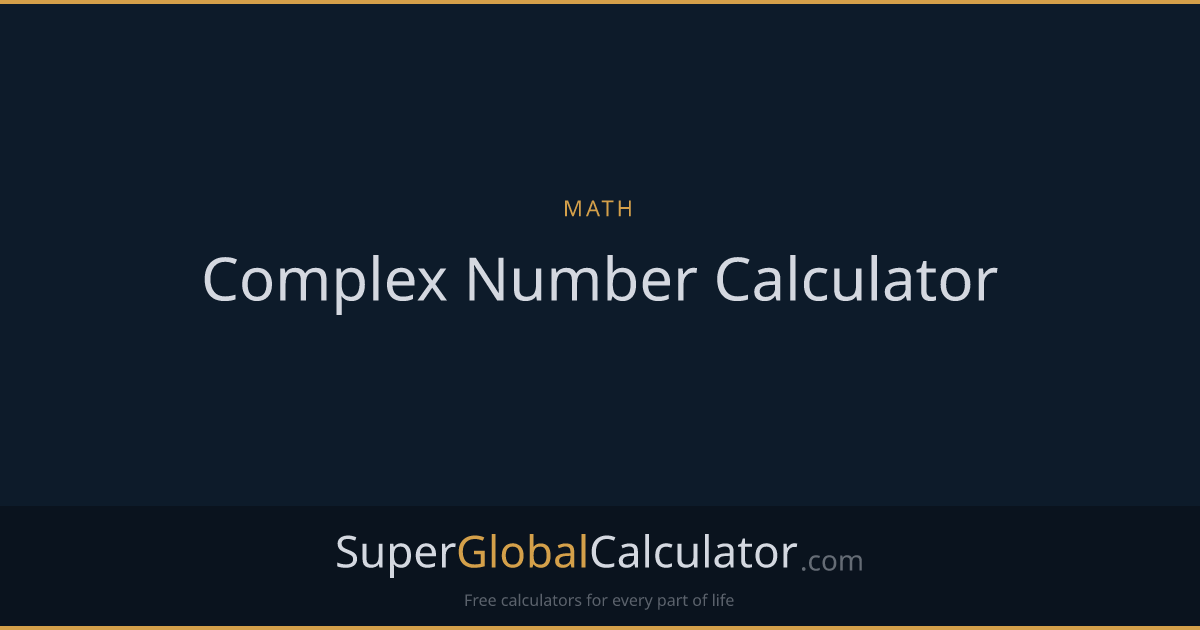 Complex Number Calculator