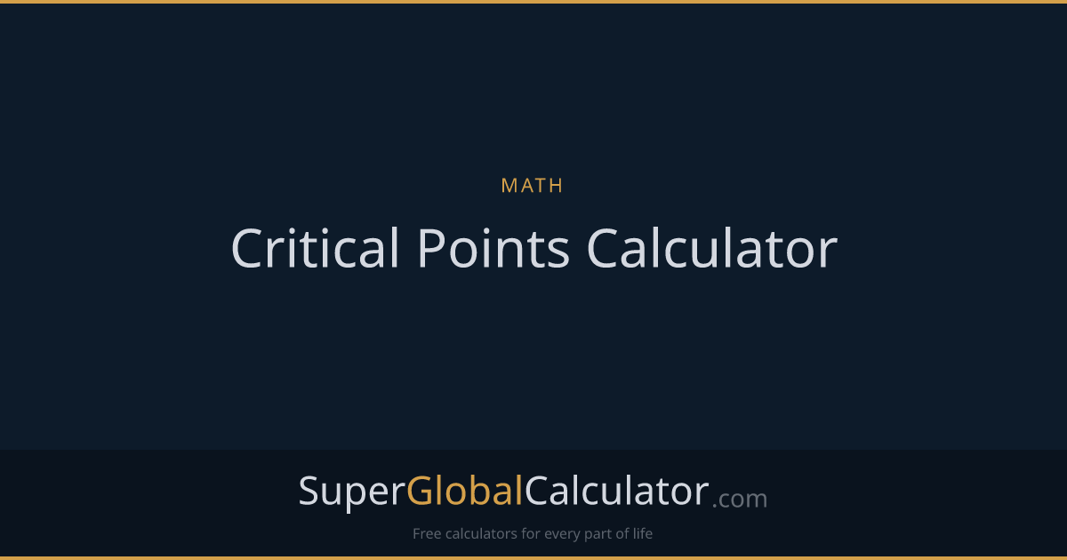 Critical Points Calculator