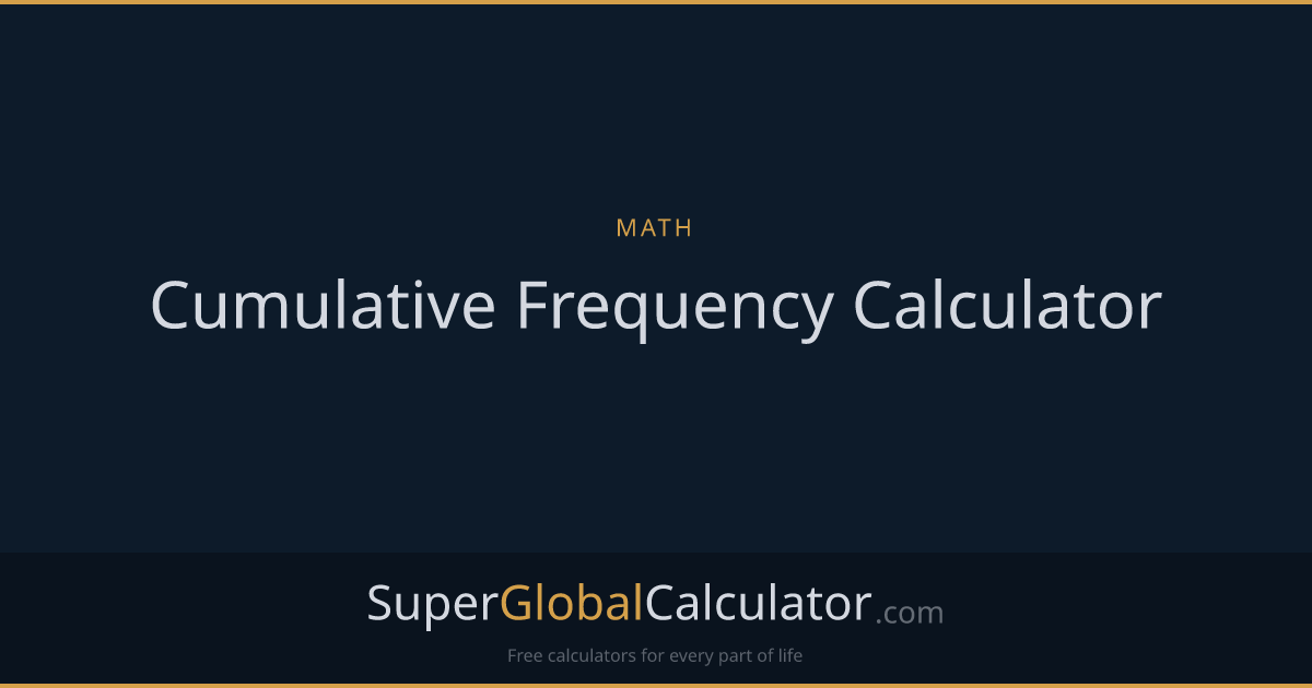 Cumulative Frequency Calculator