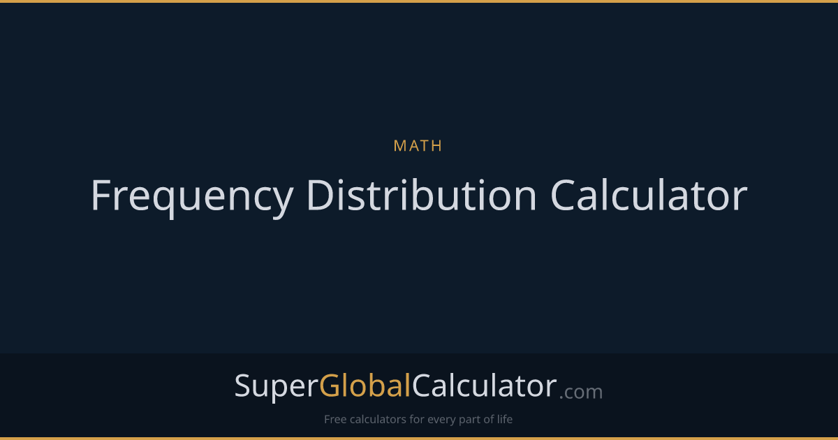 Frequency Distribution Calculator
