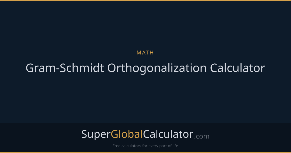 Gram-Schmidt Orthogonalization Calculator