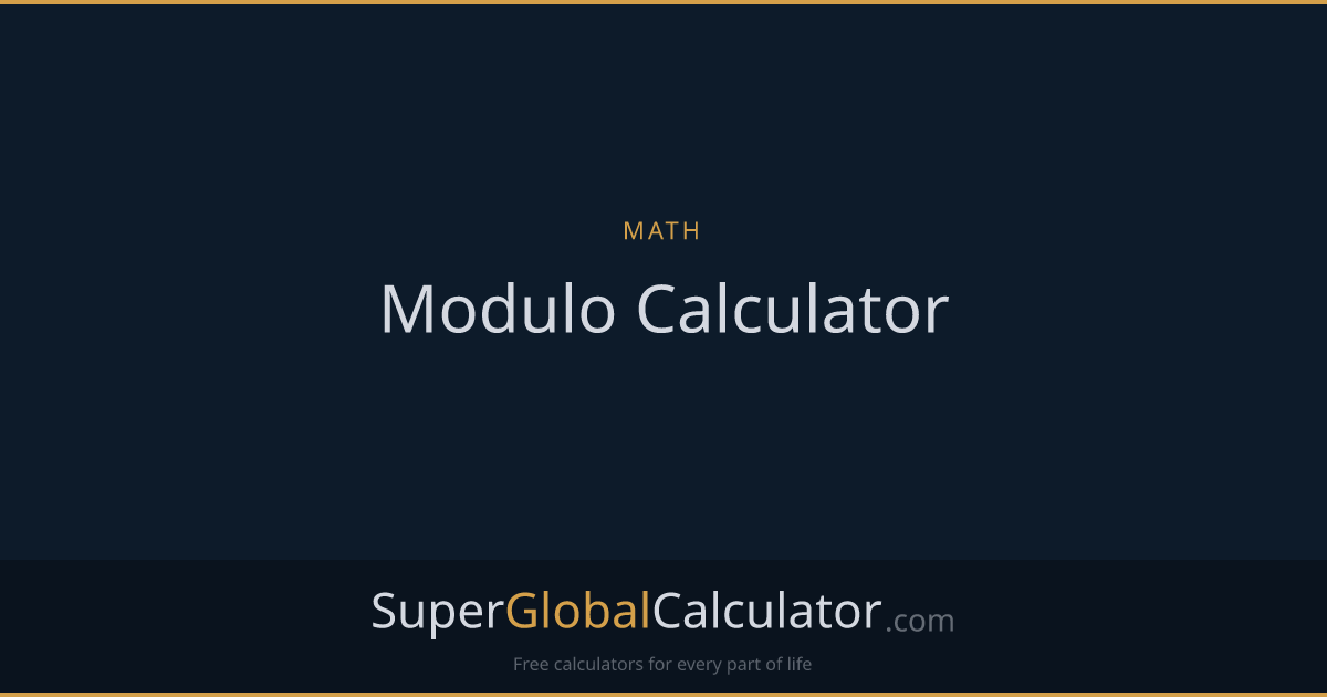 Modulo Calculator