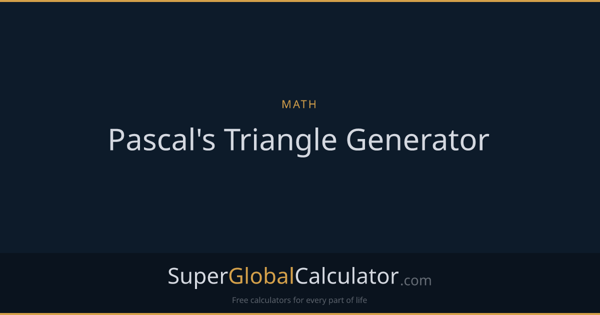 Pascal's Triangle Generator