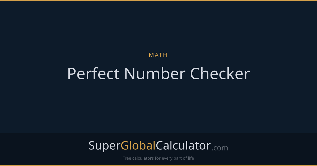 Perfect Number Checker