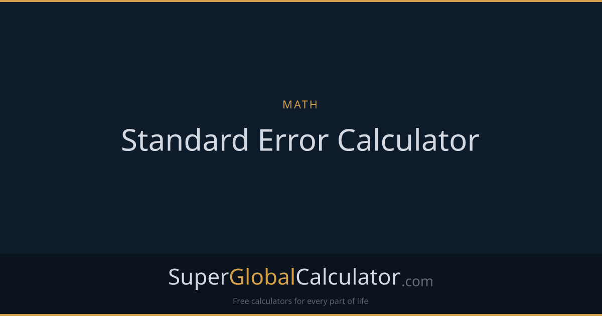 Standard Error Calculator