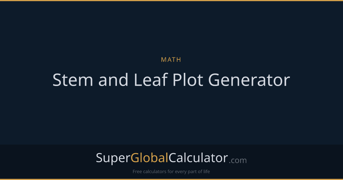 Stem and Leaf Plot Generator