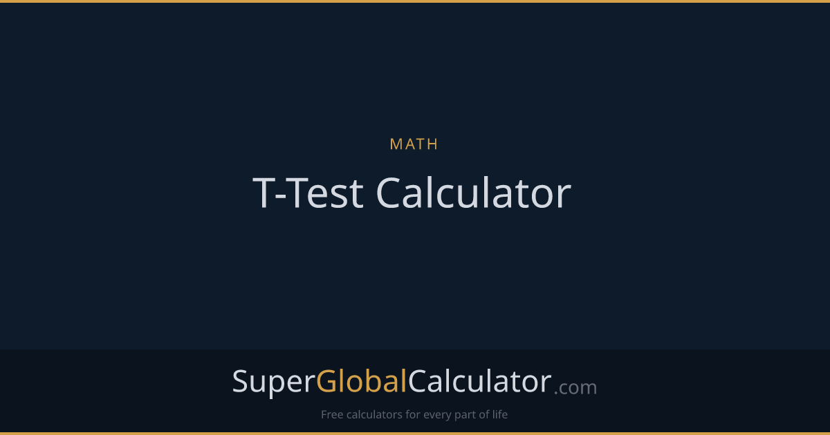 T-Test Calculator