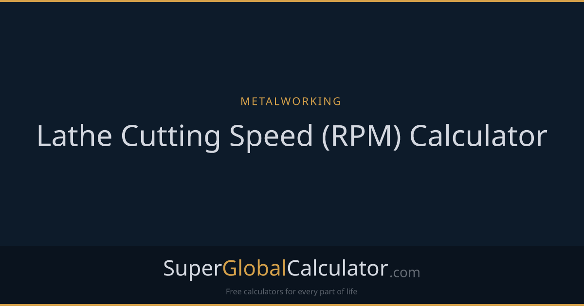 Lathe Cutting Speed (RPM) Calculator
