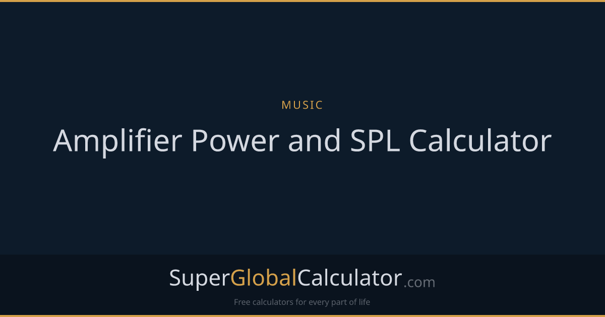 Amplifier Power and SPL Calculator