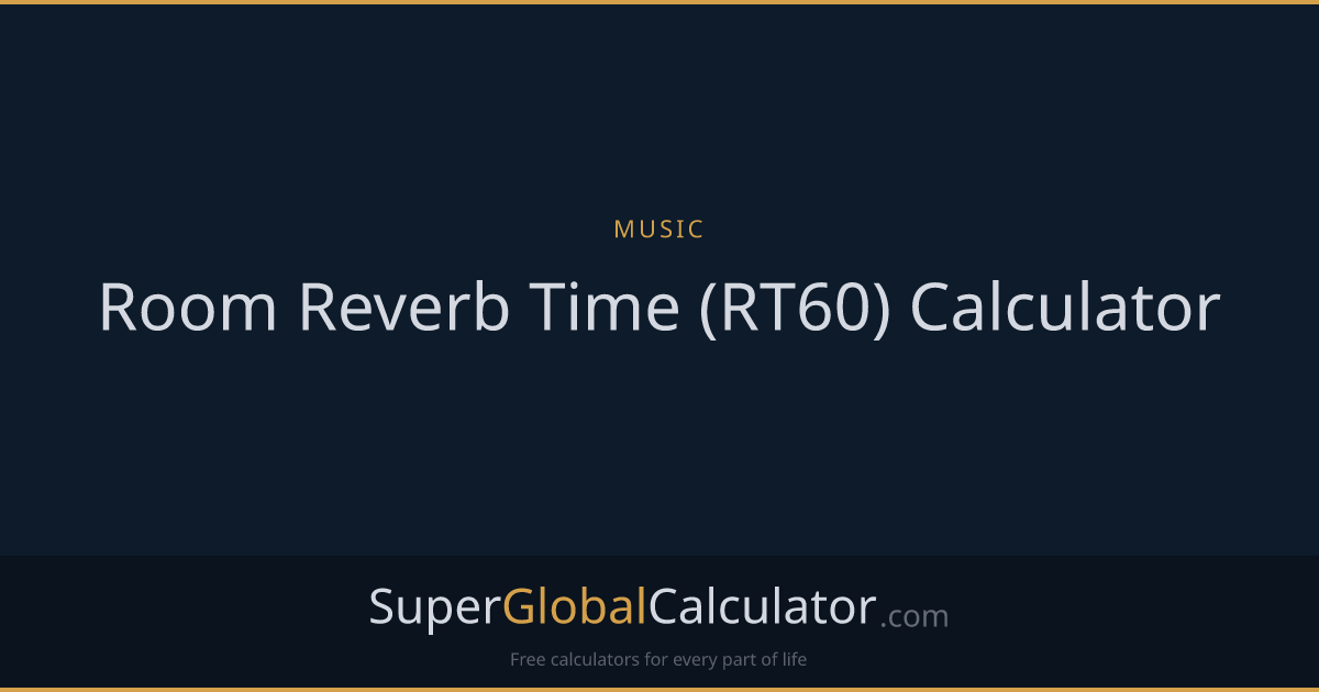Room Reverb Time (RT60) Calculator