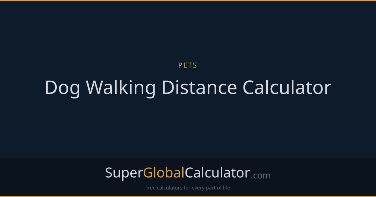Dog Walking Distance Calculator