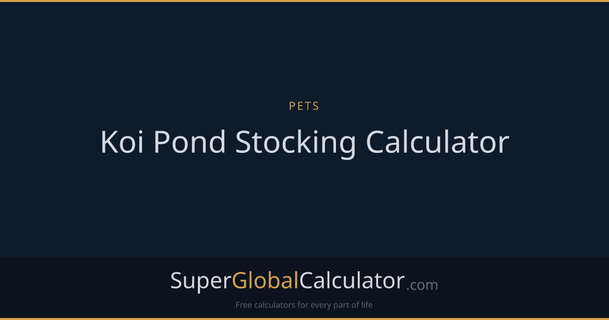 Koi Pond Stocking Calculator