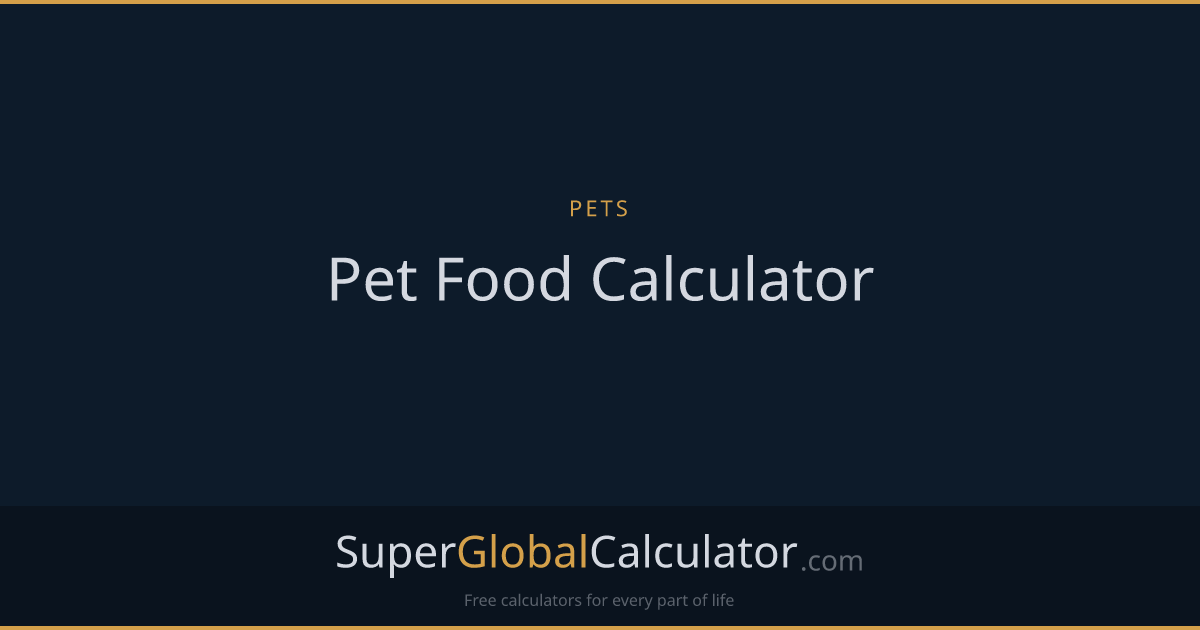 Pet Food Calculator