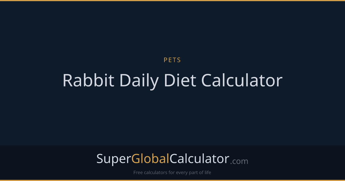 Rabbit Daily Diet Calculator