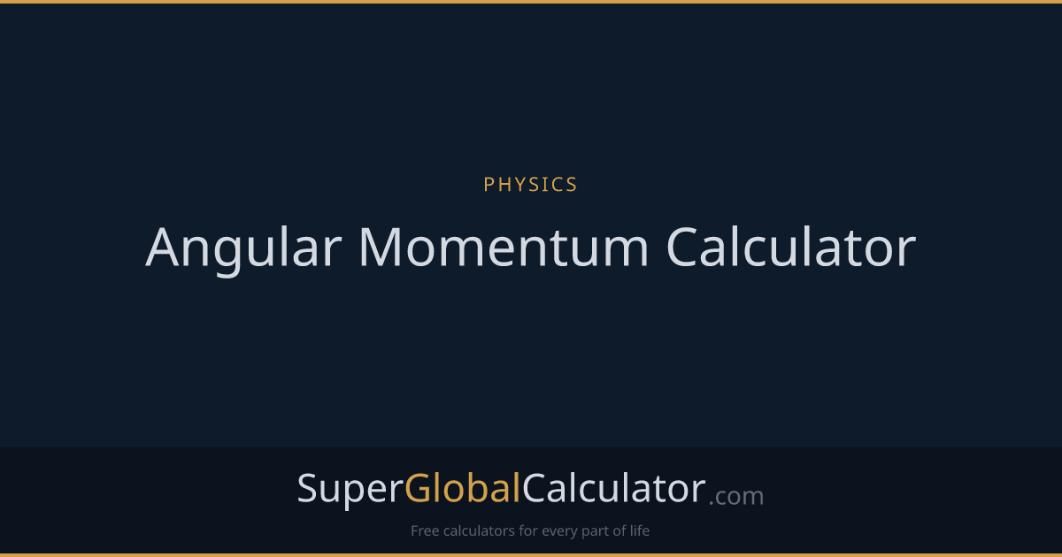 Angular Momentum Calculator