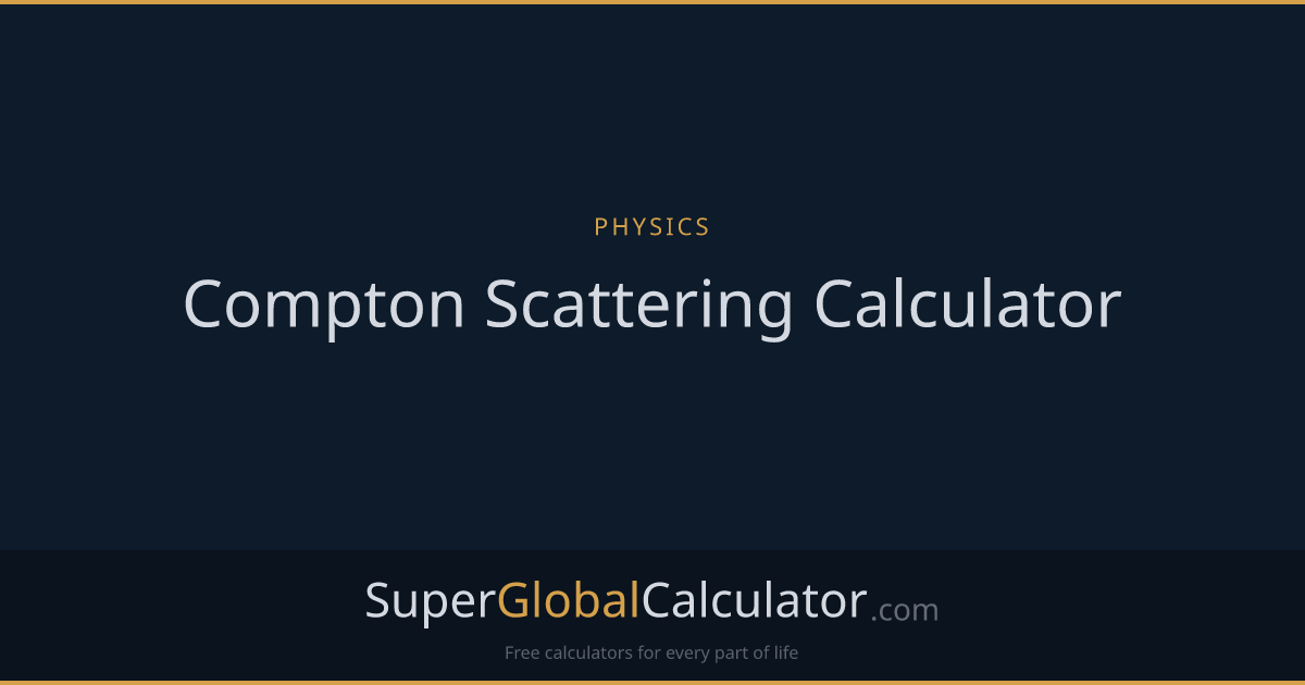 Compton Scattering Calculator