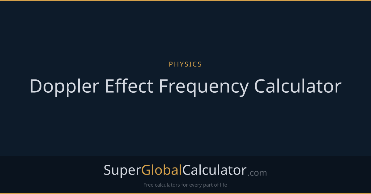 Doppler Effect Frequency Calculator