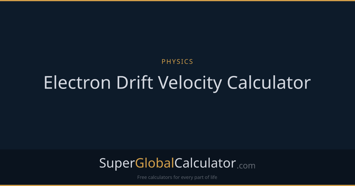 Electron Drift Velocity Calculator