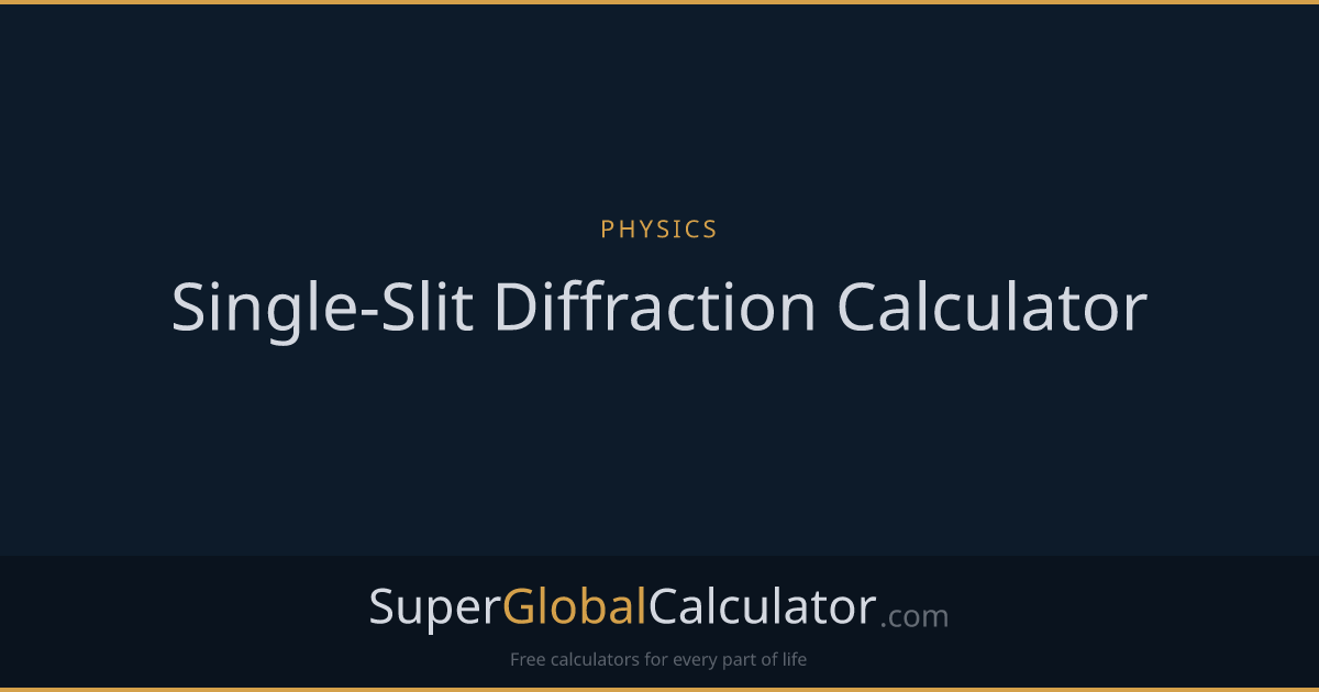Single-Slit Diffraction Calculator