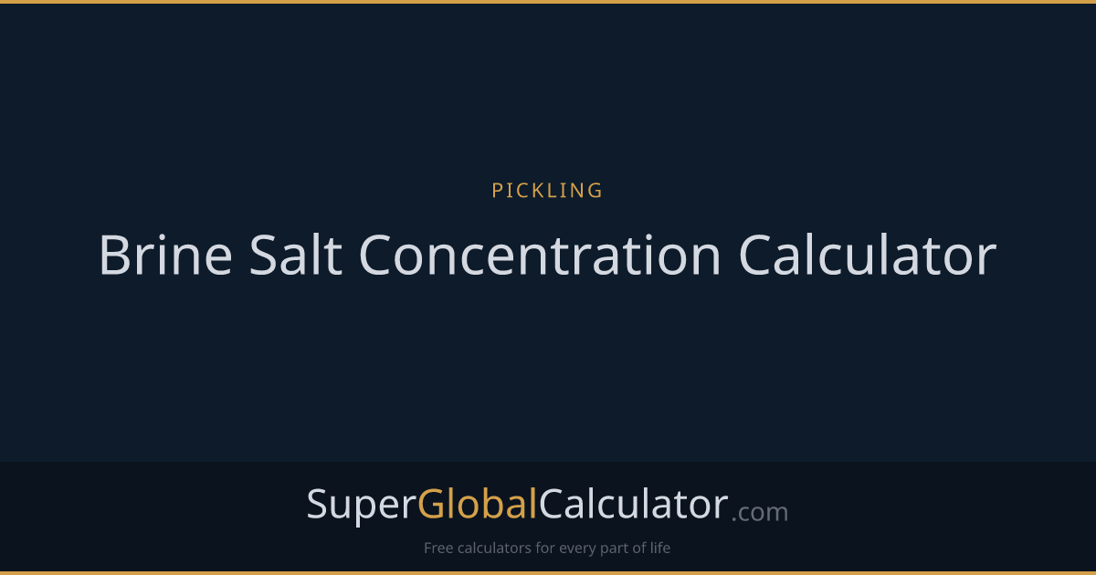Brine Salt Concentration Calculator
