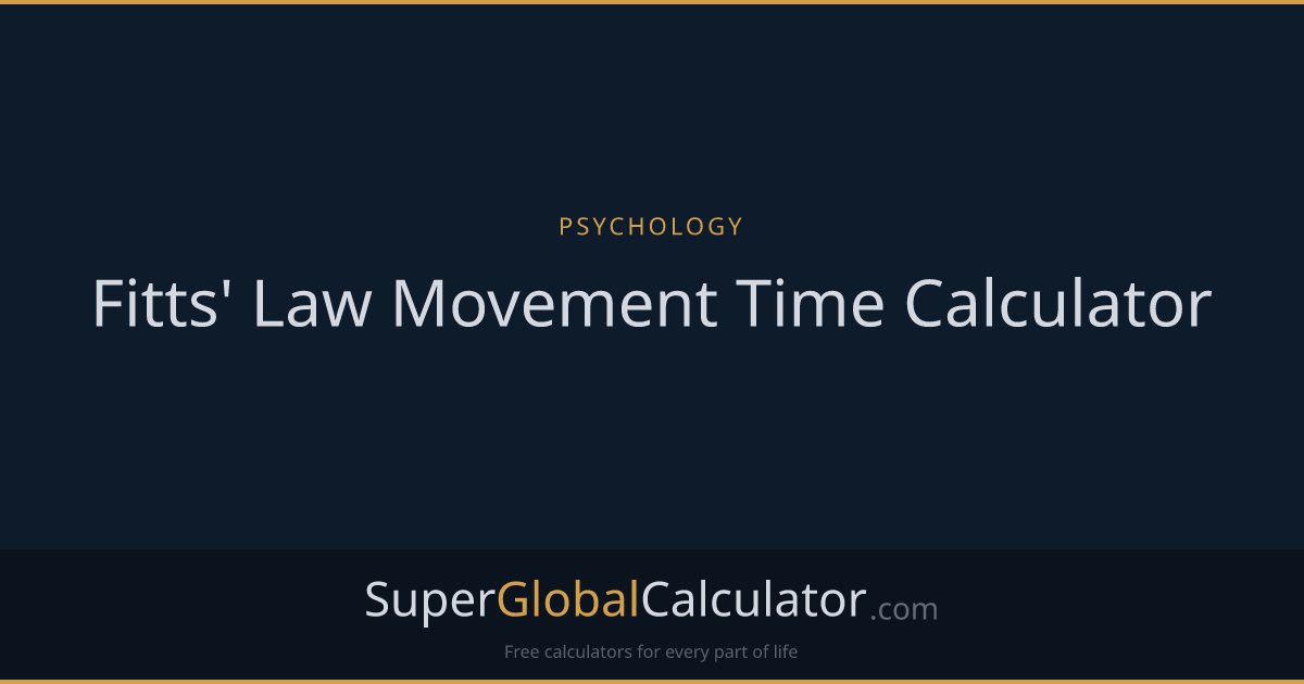 Fitts' Law Movement Time Calculator
