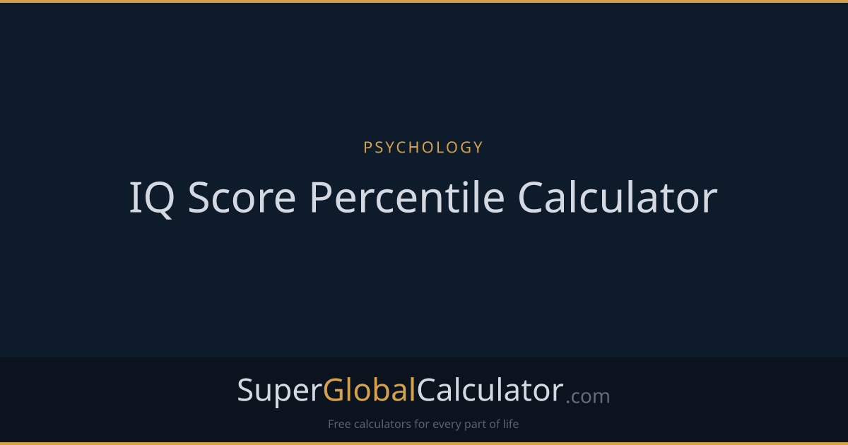 IQ Score Percentile Calculator