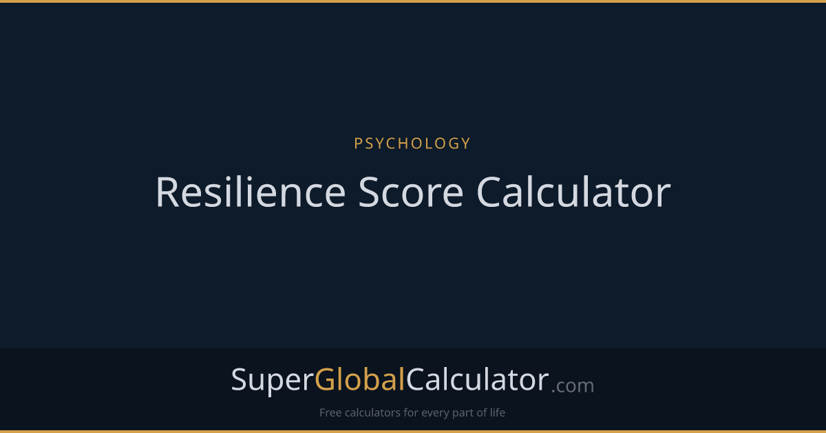 Resilience Score Calculator