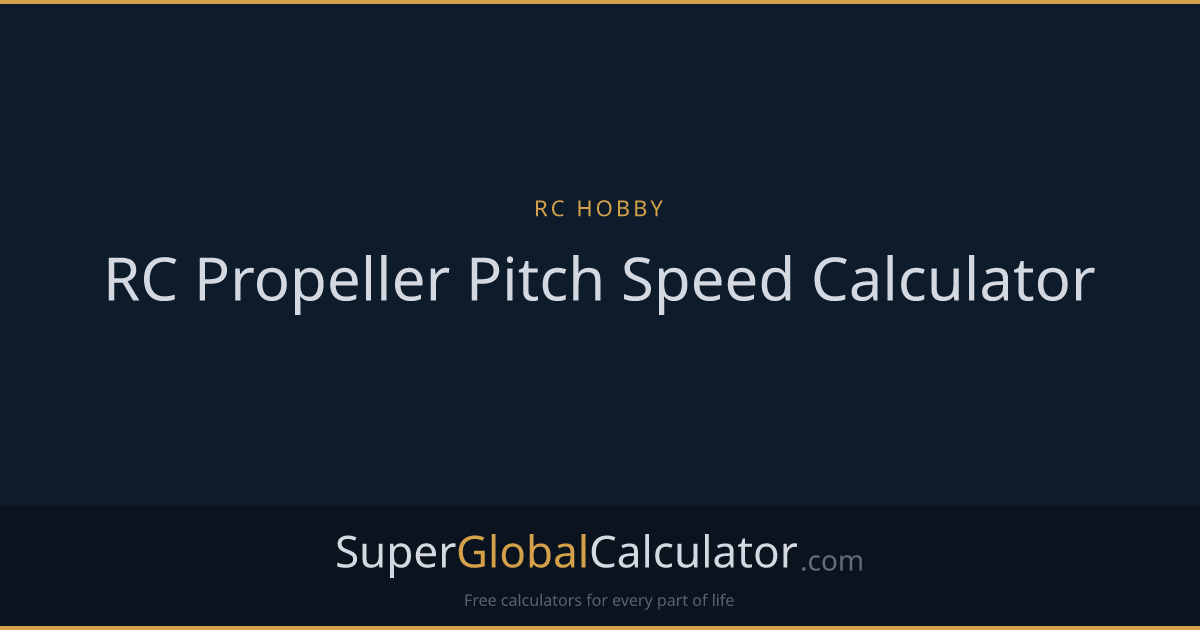 RC Propeller Pitch Speed Calculator