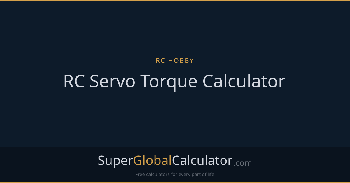 RC Servo Torque Calculator