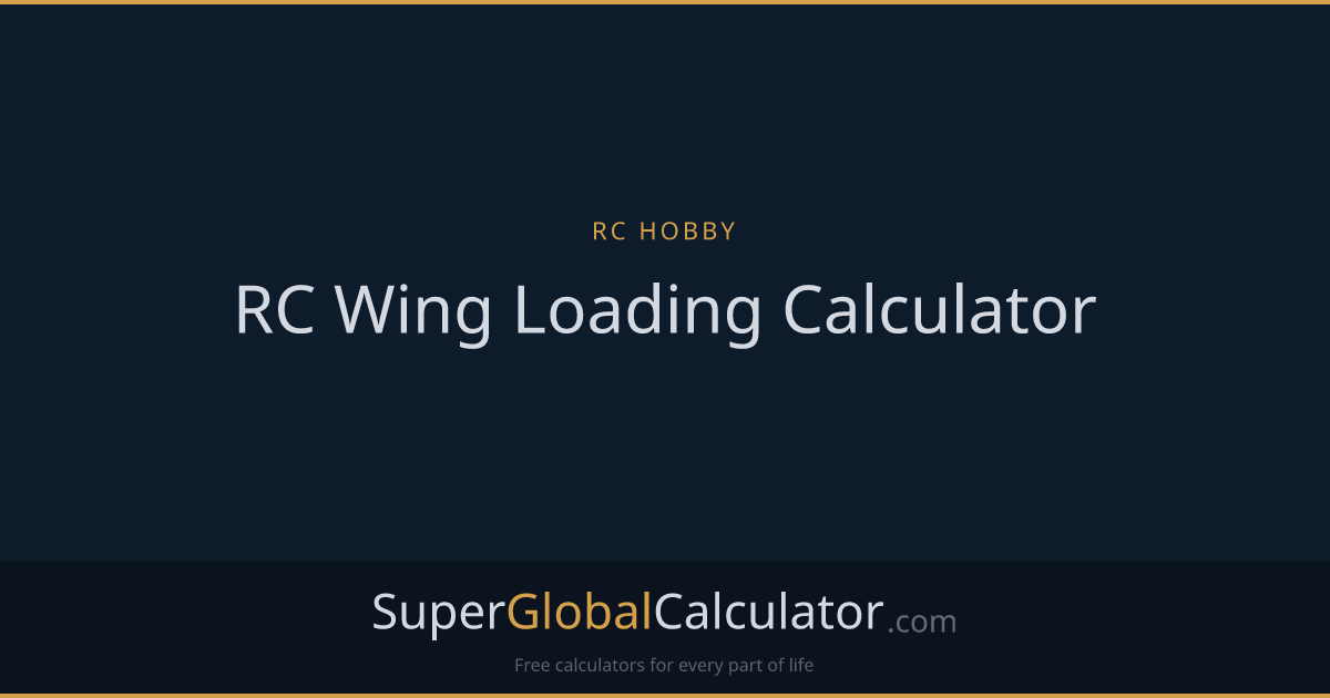 RC Wing Loading Calculator