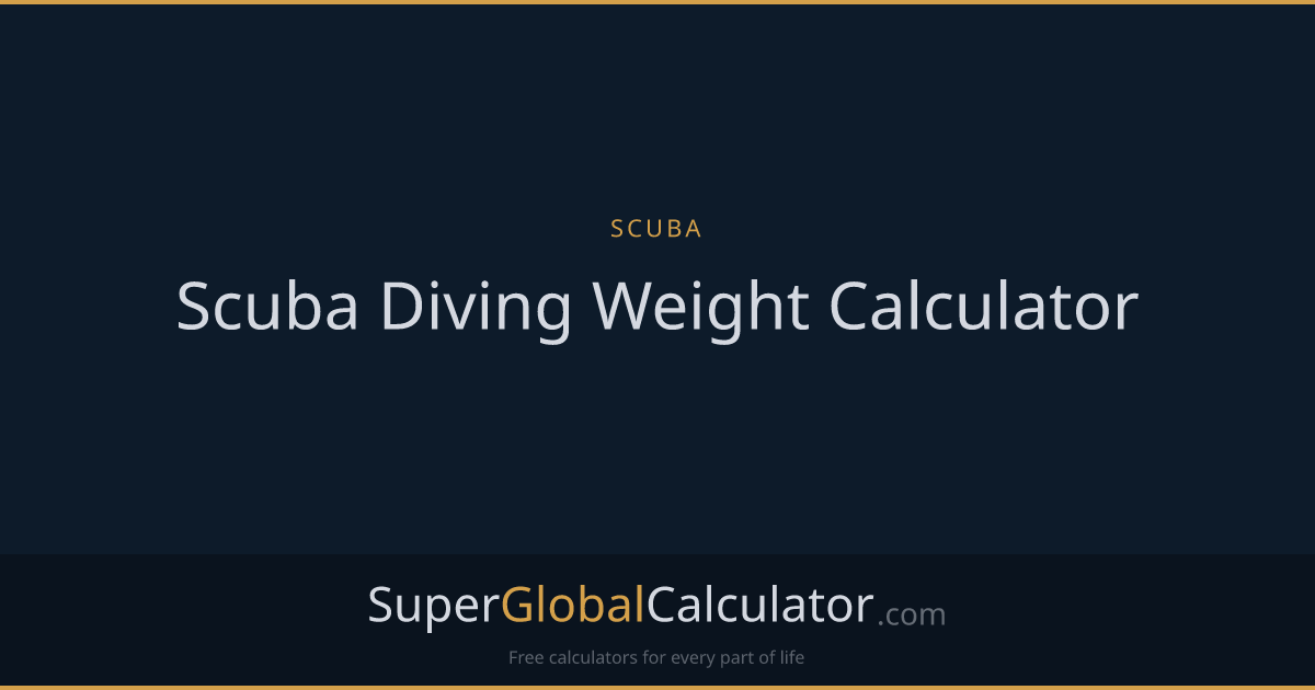 Scuba Diving Weight Calculator