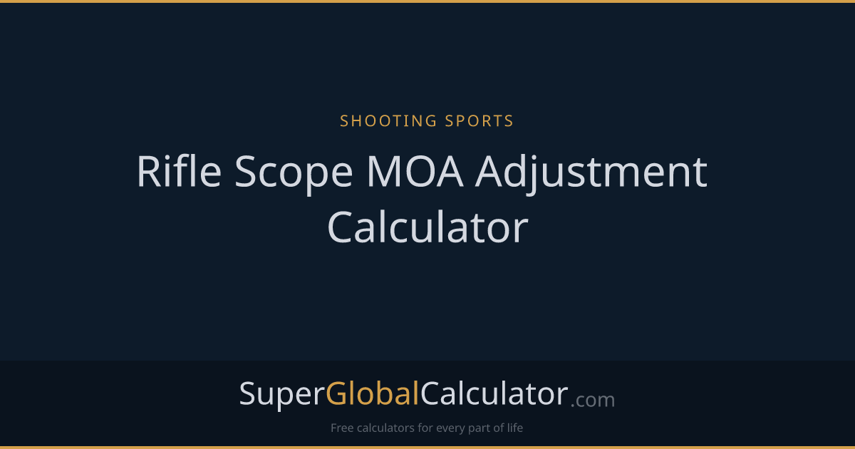 Rifle Scope MOA Adjustment Calculator