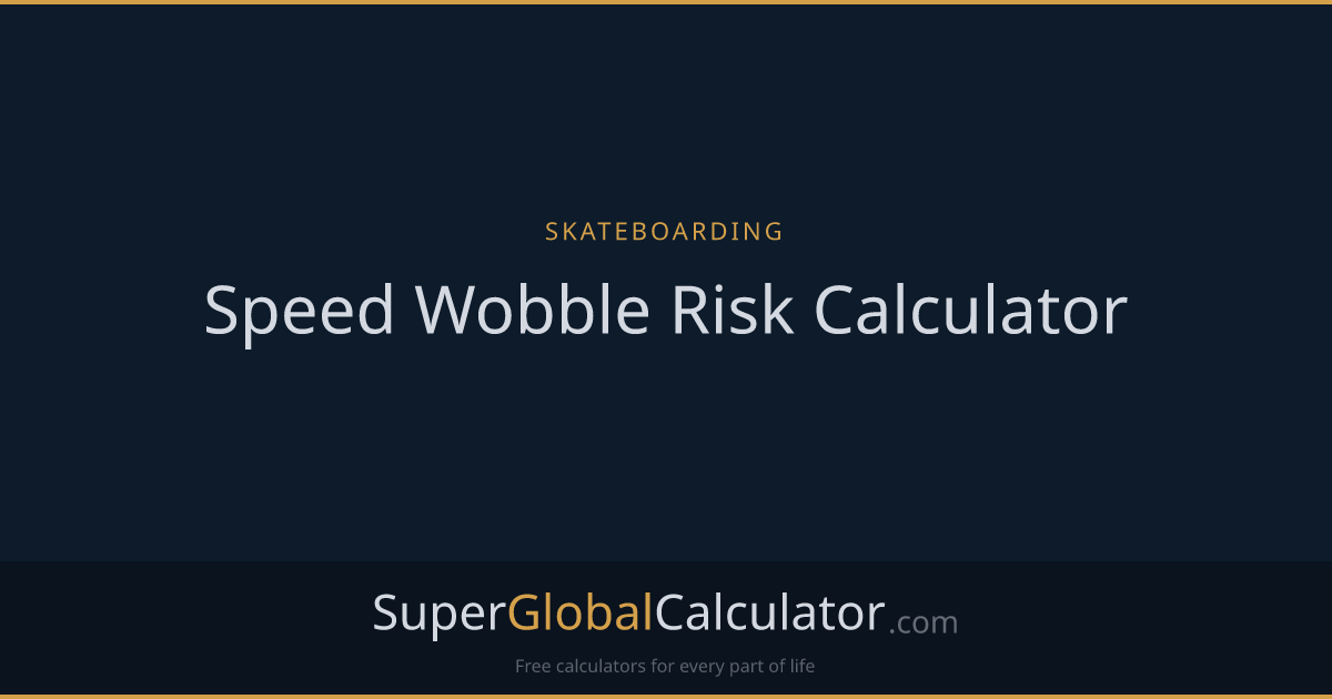 Speed Wobble Risk Calculator