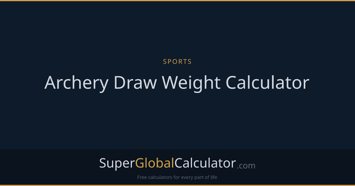 Archery Draw Weight Calculator