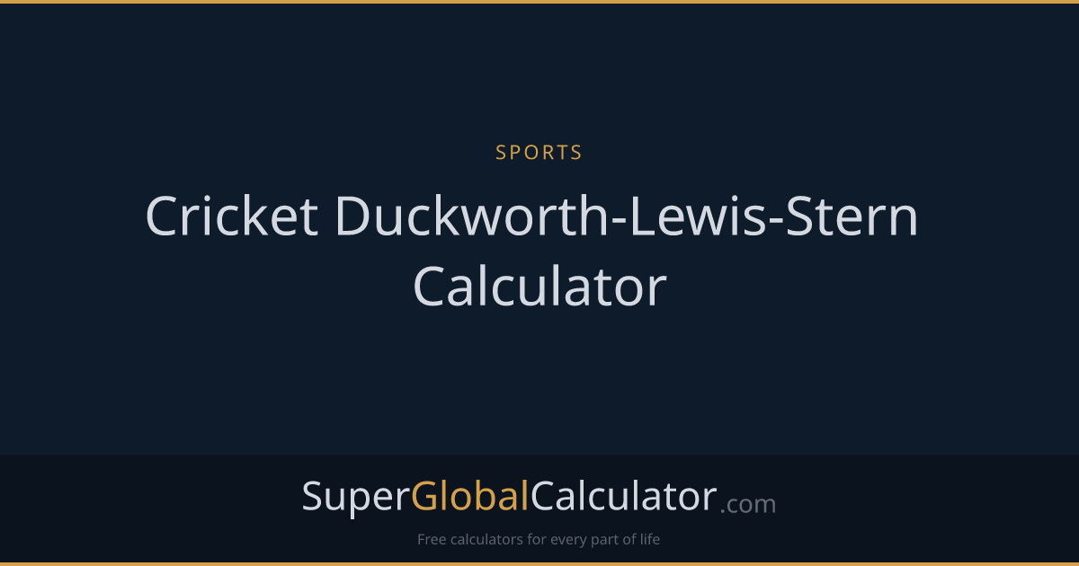 Cricket Duckworth-Lewis-Stern Calculator