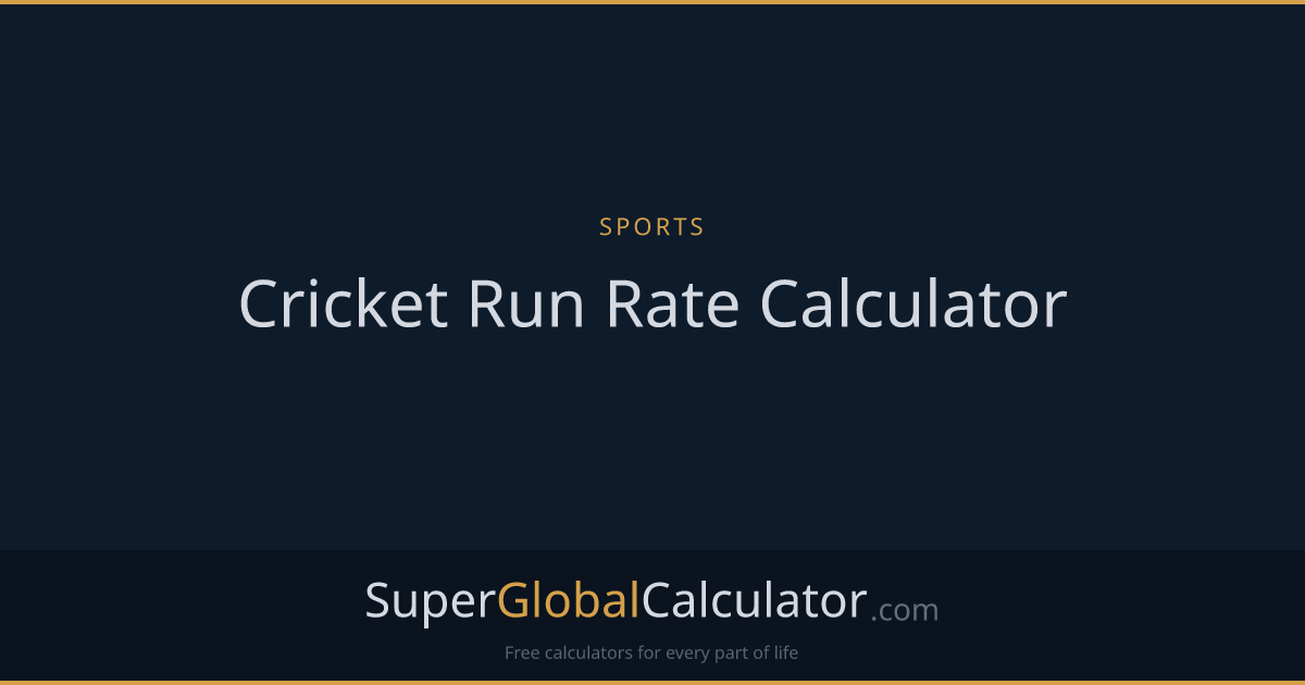 Cricket Run Rate Calculator