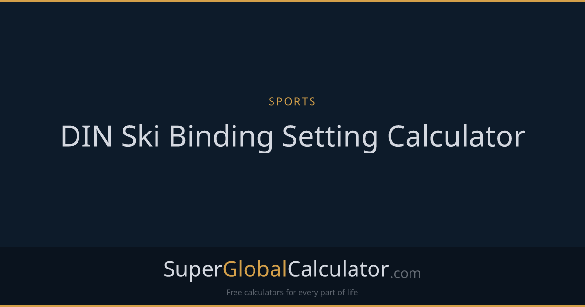 DIN Ski Binding Setting Calculator