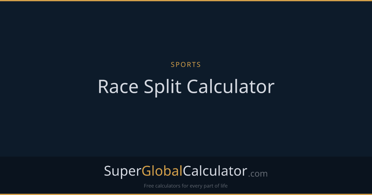 Race Split Calculator
