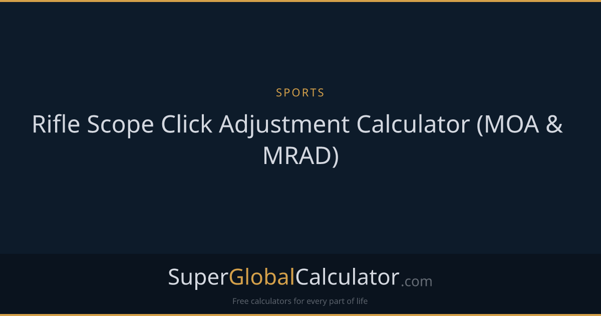 Rifle Scope Click Adjustment Calculator (MOA & MRAD)