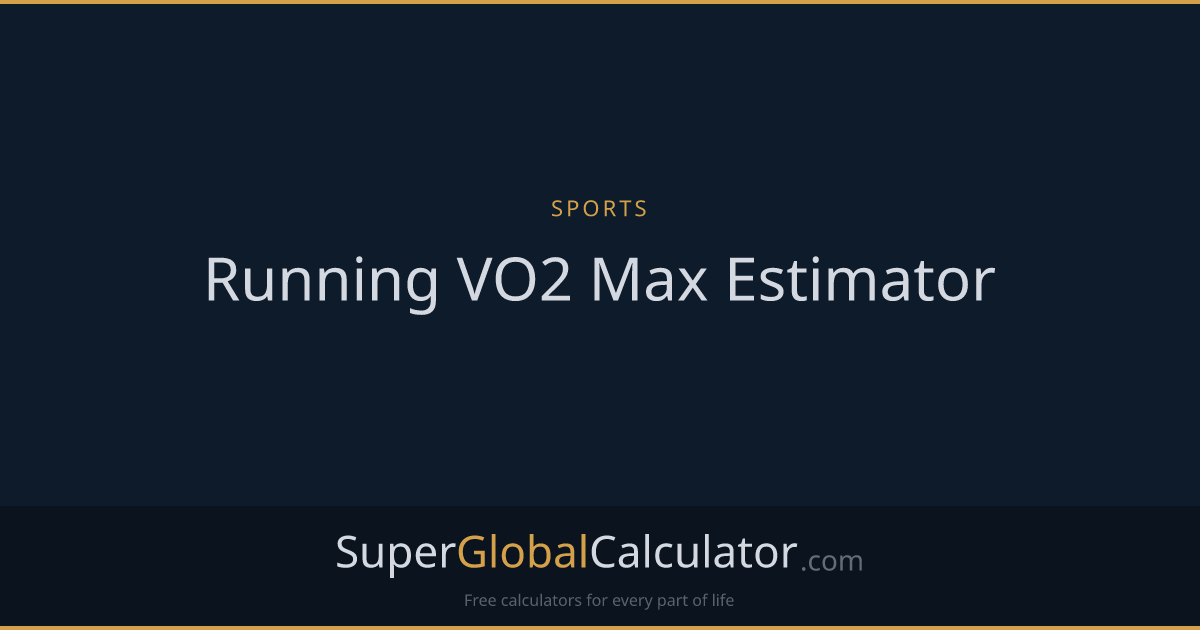 Running VO2 Max Estimator