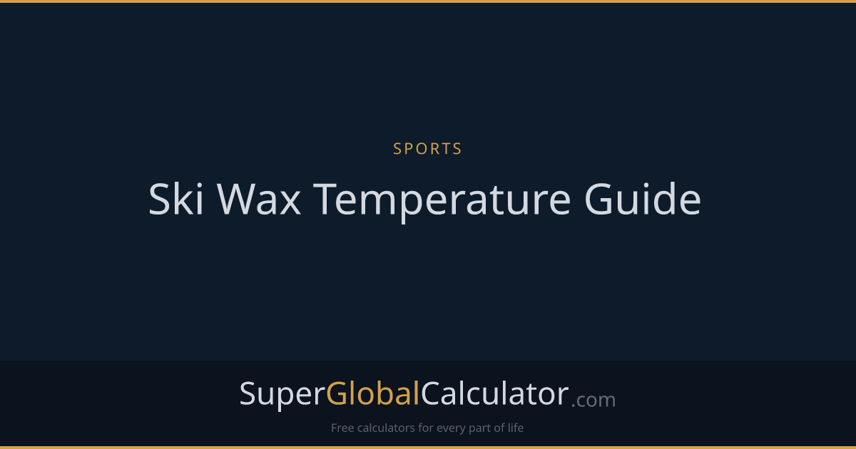 Ski Wax Temperature Guide