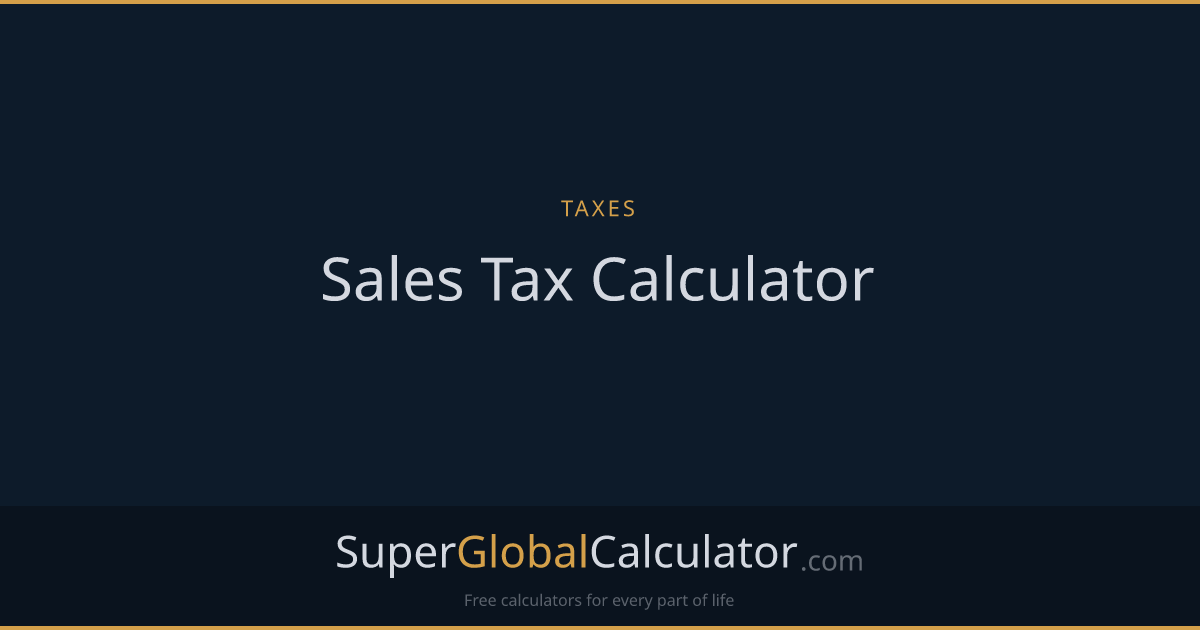 Sales Tax Calculator