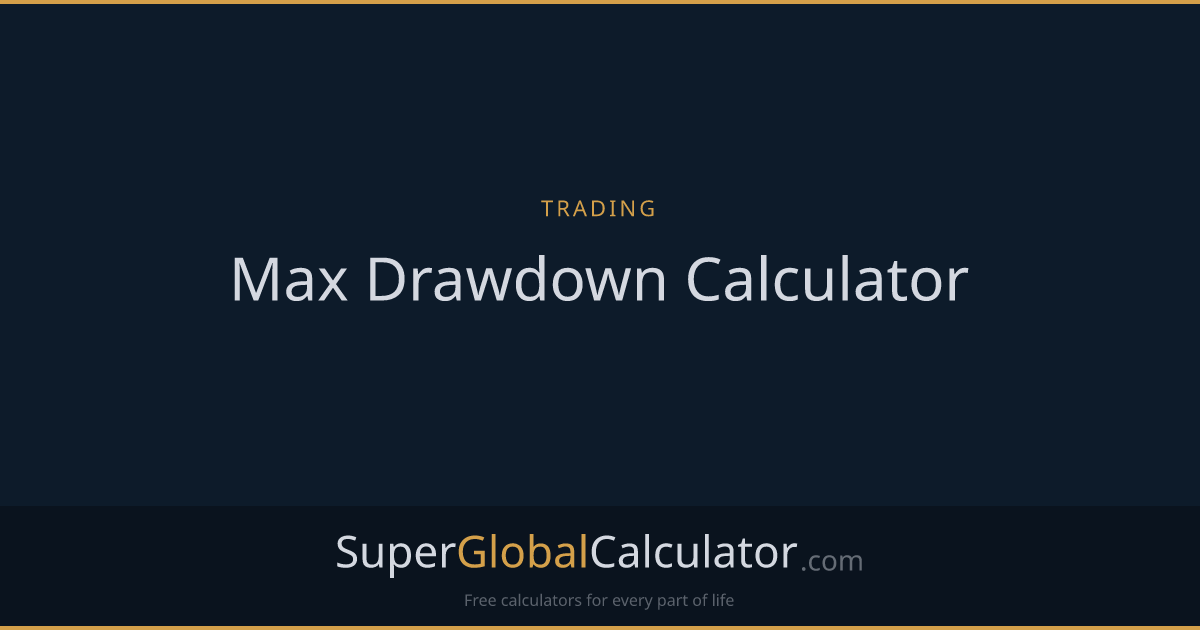 Max Drawdown Calculator